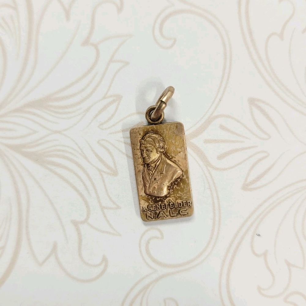 Vintage 1958 Jostens NALC Litho‎ Club Convention Pendant Medal Alois Senefelder